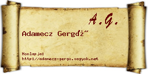 Adamecz Gergő névjegykártya